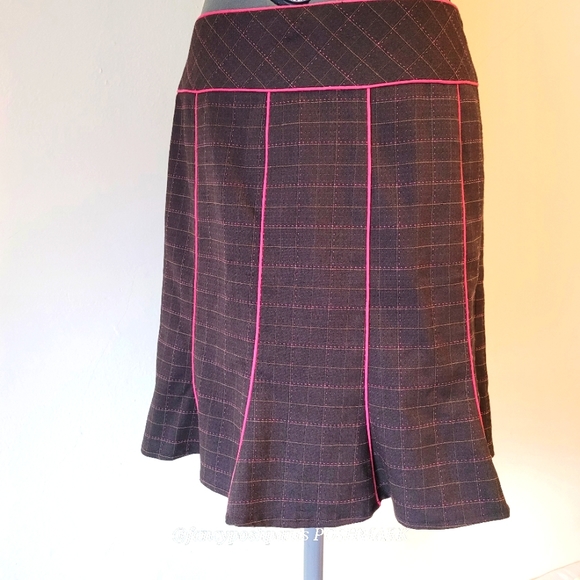 Nanette Lapore tailored wool  skirt brown and pink - Picture 10 of 16